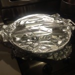 photo 13 – Rice covered in foil for steaming